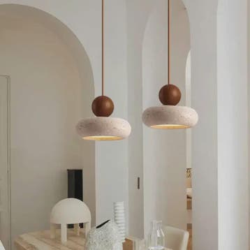 Vintage Hanglamp met Natuurlijke Gele Agaat Steen - Sfeervol, Verzenden, Nieuw