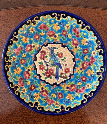 Longwy - Schotel - Emaille, Aardewerk - Decor met een