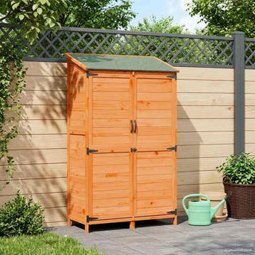vidaXL Tuinschuur met dak Bruin 106,5 x 56 x 176 cm Massief, Verzenden, Nieuw