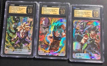 Bandai - 3 Graded card - Dragon Ball - Son Goku Promo card,, Nieuw