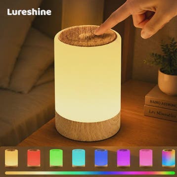 Lureshine Houtnerf LED Nachtlamp Touch Control - Dimbare RGB, Huis en Inrichting, Verzenden, Nieuw