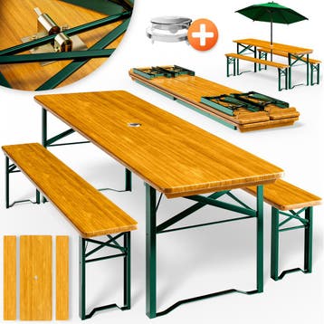 Bierbank Set 3-delig 167,5cm inklapbaar (Biertafels), Verzenden, Nieuw