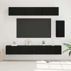 vidaXL Tv-meubelset met lade 6 pcs Zwart Eiken Bewerkt hout, Minder dan 50 cm, Verzenden, Nieuw, Minder dan 100 cm