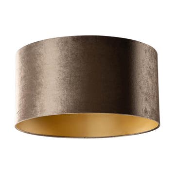Velours lampenkap bruin met gouden binnenkant 50/50/25, Verzenden, Nieuw, Bruin, Rond