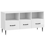 vidaXL TV-kast met lade Hoogglans Wit 102 x 34,5 x 50 cm, Minder dan 50 cm, Verzenden, Nieuw, Minder dan 100 cm