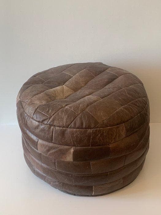 Poef - Leder, Textiel, Antiek en Kunst, Curiosa en Brocante