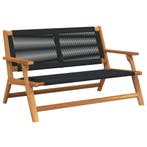 vidaXL Tuinmeubelen Zwart 122 x 78 x 73 cm Massief, Tuin en Terras, Tuinstoelen, Verzenden, Nieuw
