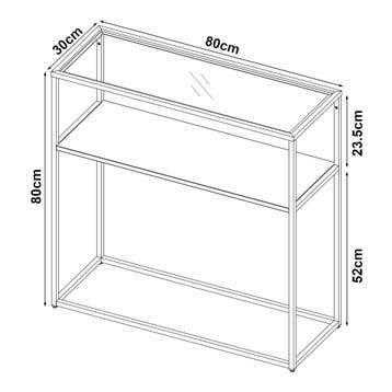 Console tafel Kuhmo sidetable glas 80x80x30 cm wit [en.casa], Verzenden, Nieuw