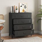 Ladekast Hämeenlinna commode met lades 92x80x40 cm zwart [en, Verzenden, Nieuw