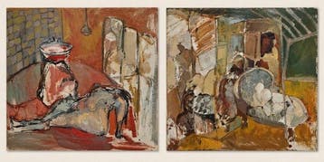 Vicente Lara (1992) - Diptych: Señora sobre diván con