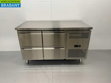 RVS Koelwerkbank 4 laden 136 cm 230V Horeca, Ophalen of Verzenden, Nieuw in verpakking