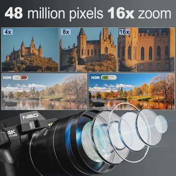 4K Digitale Camera 48MP met 16x Zoom, Draaibaar Scherm & Mac, Verzenden, Nieuw