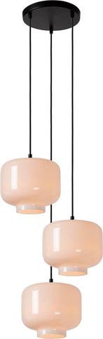 2dekans | Lucide MEDINE - Hanglamp - Ø 46 cm - 3xE27 - Opaal, Ophalen of Verzenden, Zo goed als nieuw