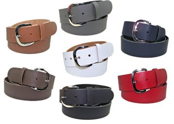 Soepele leren dames riemen 4 cm. breed met ronde gesp, Verzenden, Nieuw