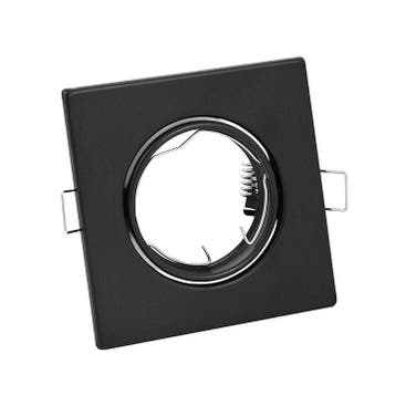 Inbouw spot GU10 - Staal - 90mm - Vierkant armatuur - Zwart, Ophalen of Verzenden, Nieuw