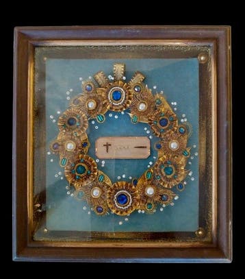 Reliekhouder - Hout, Glas, Papier, Textiel - 1920-1930 -, Antiek en Kunst