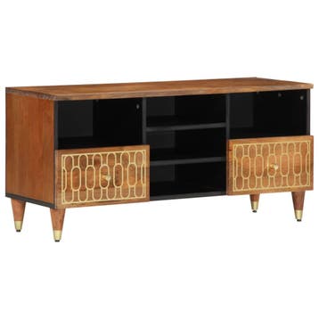 vidaXL Tv-meubel 100x33x46 cm massief mangohout, Verzenden, Nieuw, Overige houtsoorten