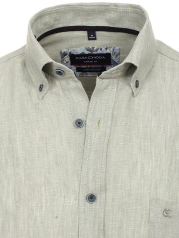 Casa Moda Groen Linnen Overhemd Button Down Boord, Verzenden, Nieuw, Groen