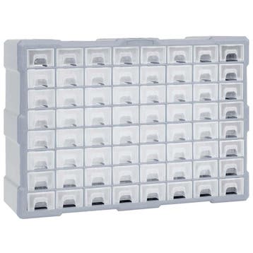 vidaXL Organiser met 64 lades 52x16x37,5 cm, Verzenden, Nieuw