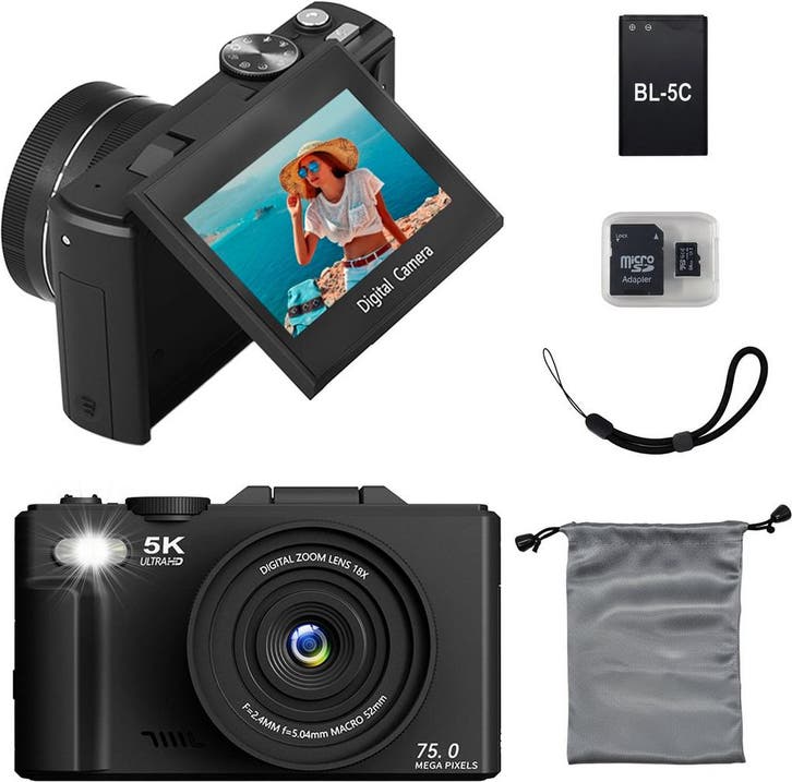 Senzo digitale camera 5K met WiFi, Audio, Tv en Foto, Fotografie | Fotostudio en Toebehoren, Verzenden