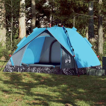 vidaXL Koepeltent 3-persoons snelontgrendeling blauw, Verzenden, Nieuw, Tot en met 2