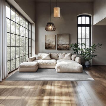 Kortpolig vloerkleed Soft Zone - 160 x 230 cm, grijs, Verzenden, Nieuw