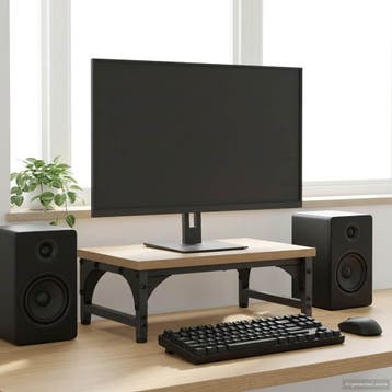 vidaXL Monitor Stand Artisanaal eiken 37 x 23 x 14 cm, Verzenden, Nieuw