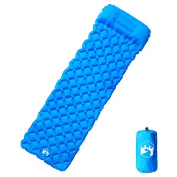 vidaXL Kampeermatras met kussen opblaasbaar 1-persoons blauw, Verzenden, Nieuw