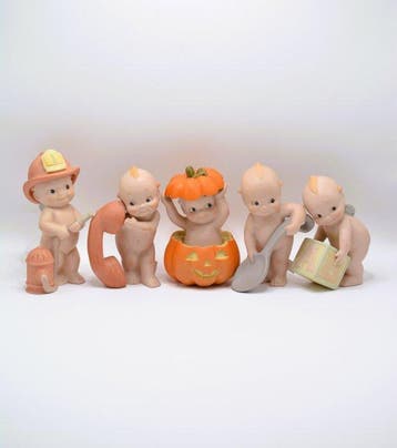Jesco - Beeldje - 5 Kewpies de porcelana - Jesco / Rose