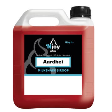 Njoy Milkshake Siroop Aardbei (2 liter), Verzenden, Nieuw