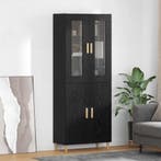 vidaXL buffetkast Zwart Eiken 69,5 x 34 x 180 cm, Huis en Inrichting, Kasten | Buffetkasten, Minder dan 50 cm, Verzenden, Nieuw