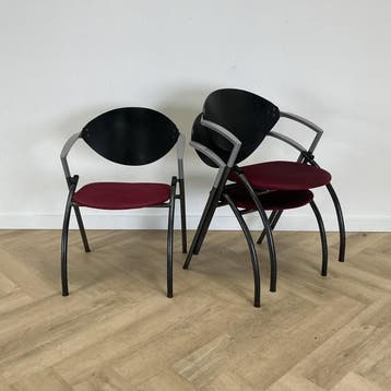 Vepa Alpine vergaderstoel / stapelstoel, rood - antraciet, Ophalen of Verzenden, Gebruikt, Stof, Eén