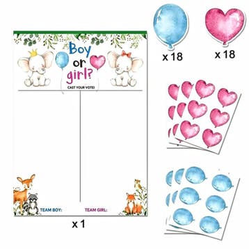18 Genderreveal kraskaarten spel Girl or Boy, Ophalen of Verzenden, Nieuw, Feestartikel, Geboorte of Huwelijk