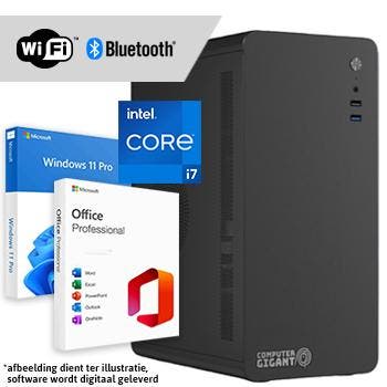 Core i7 compleet - WiFi + BT + Windows + Office 2024 (Word,, Computers en Software, Desktop Pc's, Nieuw