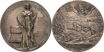 Verzilverte brons medaille 1906 Argentinien, Verzenden