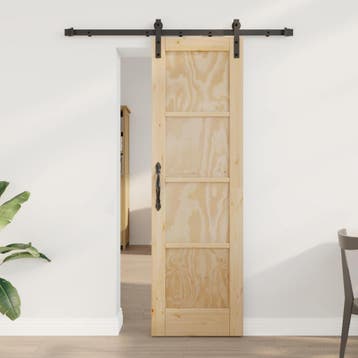 vidaXL Schuifdeur 61 x 198,5 cm Bewerkt hout Naturel, Verzenden, Nieuw