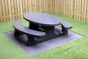Rockwood® Betonnen Picknickset Antraciet Gelakt RAL 7016, Ophalen of Verzenden, Nieuw, Rechthoekig, Hout