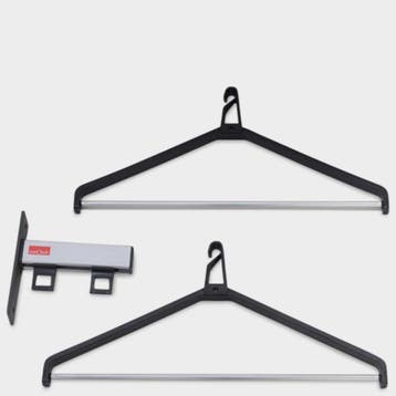 Van Esch wandkapstok + 2 hangers, aluminium-zwart, Ophalen of Verzenden, Nieuw