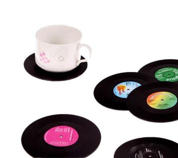 Set van 18 retro vinyl elpee onderzetters, Ophalen of Verzenden, Nieuw