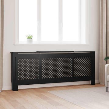 vidaXL Radiatorombouw 205 cm MDF zwart, Doe-het-zelf en Verbouw, Verwarming en Radiatoren, Verzenden, Nieuw