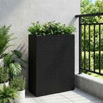 vidaXL Hoge Plantenbak Zwart 55 x 22 x 70 cm polyrattan, Tuin en Terras, Kunststof, Verzenden, Minder dan 60 cm, Nieuw