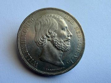 Nederland. Willem III. 2 1/2 Gulden 1874, Postzegels en Munten