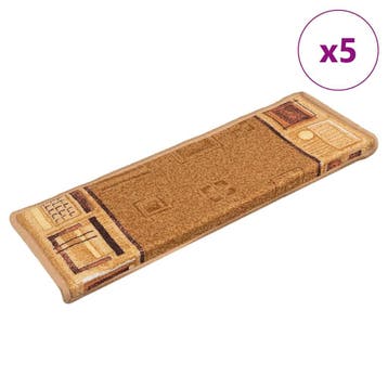 vidaXL Trapmatten zelfklevend 5 st 65x21x4 cm beige, Verzenden, Nieuw