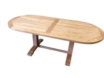 Geneva dining tuintafel 220x100xH77,5 cm ovaal teak, Tuin en Terras, Ophalen of Verzenden, Nieuw, Teakhout
