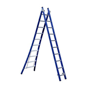 Eurostairs Reform ladder dubbel uitgebogen 2x10 sporten, Nieuw, Ladder, Opvouwbaar of Inschuifbaar