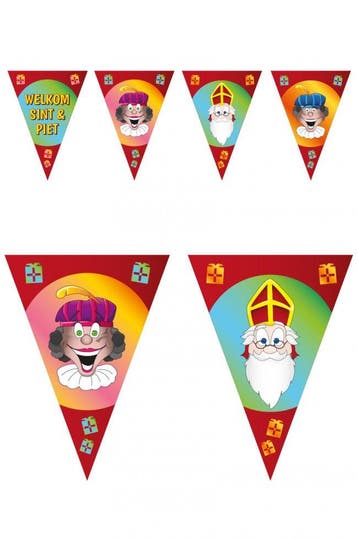 Vlaggenlijn Welkom Sint en Piet Dubbelzijdig 10m, Verzenden, Nieuw