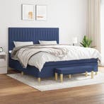 vidaXL Boxspring met matras stof blauw 160x200 cm, 200 cm, Stof, 160 cm, Verzenden