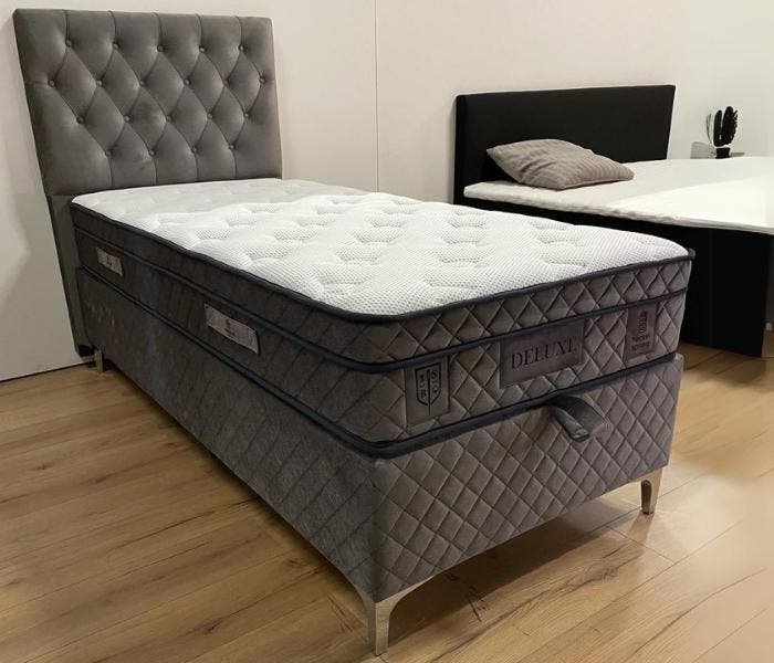 Opbergbed DELUXE 90 x 200 -  Modern , Functioneel, Huis en Inrichting, Slaapkamer | Boxsprings, 90 cm, 200 cm, Grijs, Eenpersoons