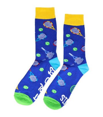 Sokken katoen - tennis meisje print - blauw - maat 38-45, Nieuw