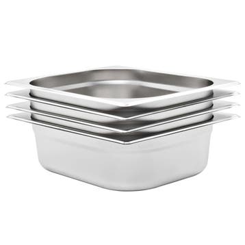 vidaXL Gastronormbakken 4 st GN 1/2 100 mm roestvrij staal, Verzenden, Nieuw
